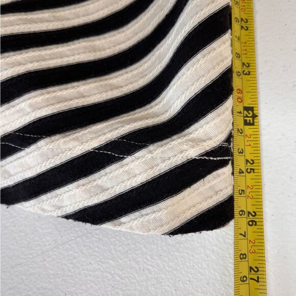 Anthropologie Saturday Sunday Yael Dress Side Tie Cream Black Stripe Women Med - Picture 12 of 14